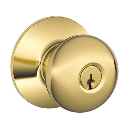Schlage Schlage Plymouth Bright Brass Entry Door Knob 1-3/4 in. F51VPLY505